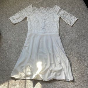 Vintage Lace Floral Off Shoulder